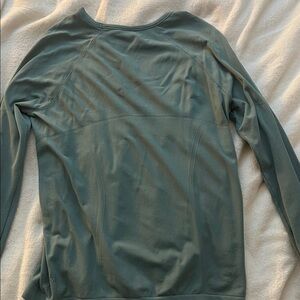 Teal Long Sleeve Top Athletic Material